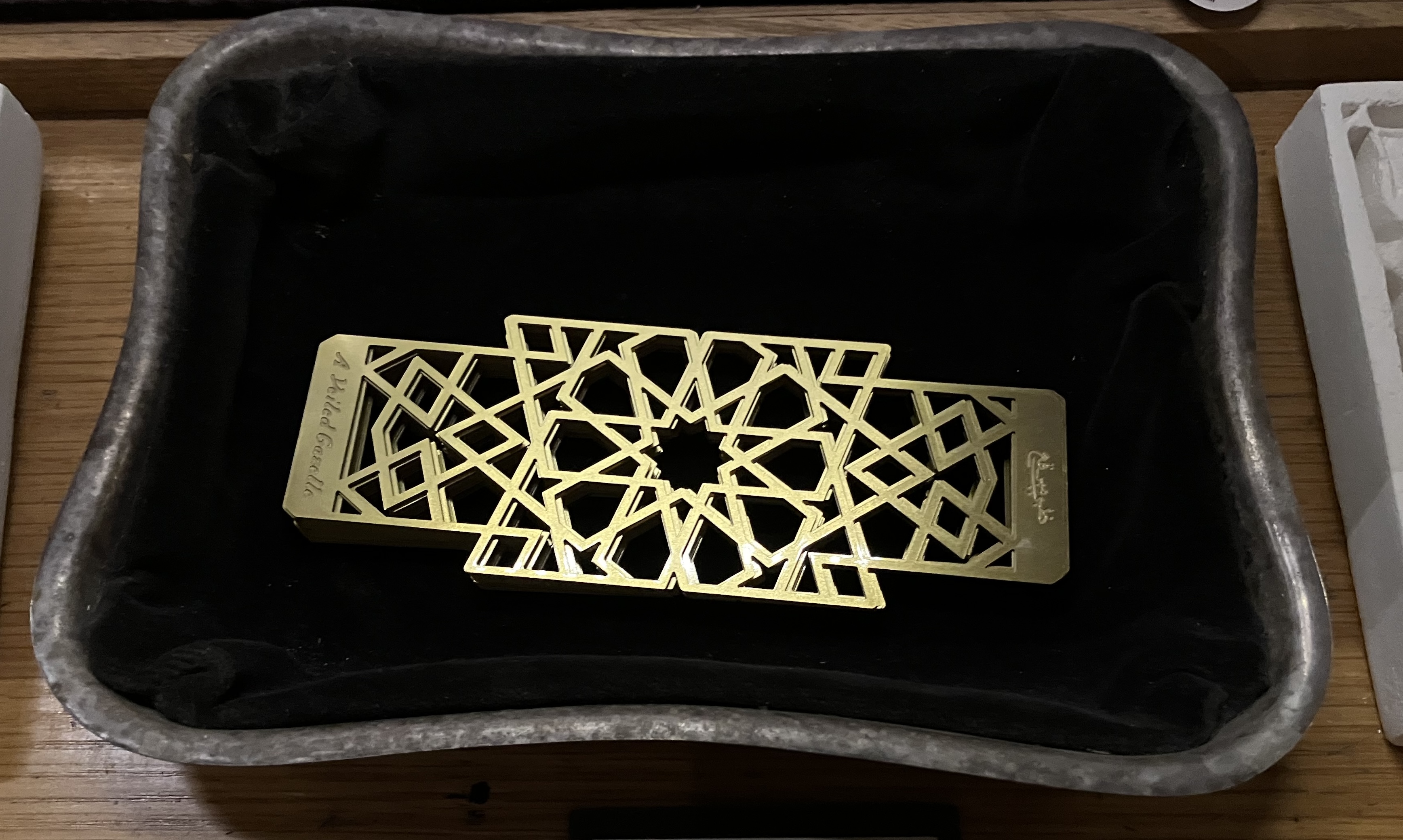 Veiled Gazelle bookmark front view showing intricate geometric patterns